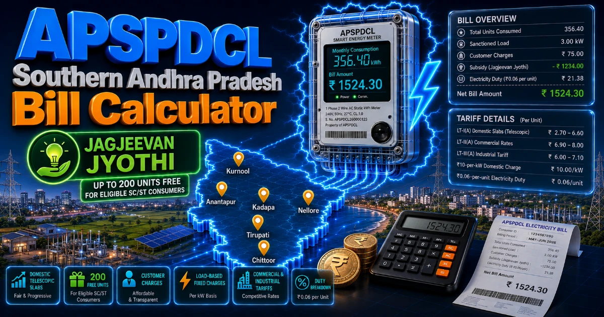APSPDCL Bill Calculator 2026 (Latest Updated)