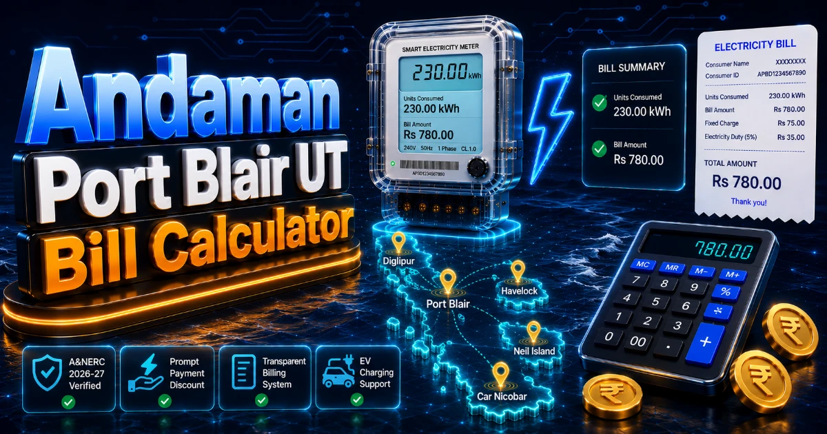 A&N Electricity Bill Calculator 2026 (Latest Updated)
