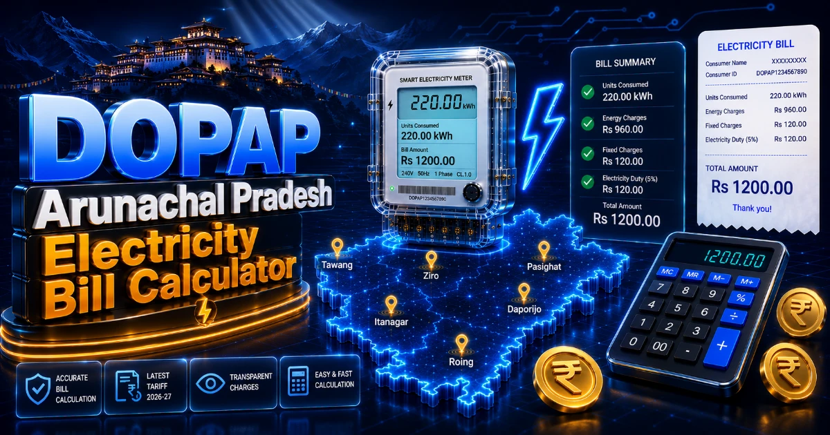 Arunachal Power Bill Calculator 2026 (Latest Updated)