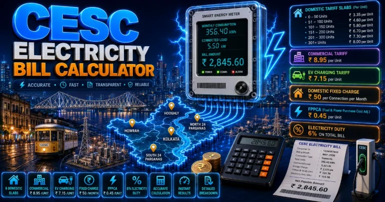 CESC Bill Calculator 2026 (Latest Updated)