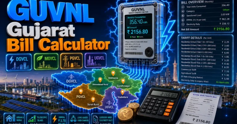 DGVCL Bill Calculator 2026 (Latest Updated)