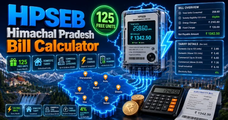 HPSEB Bill Calculator 2026 (Latest Updated)