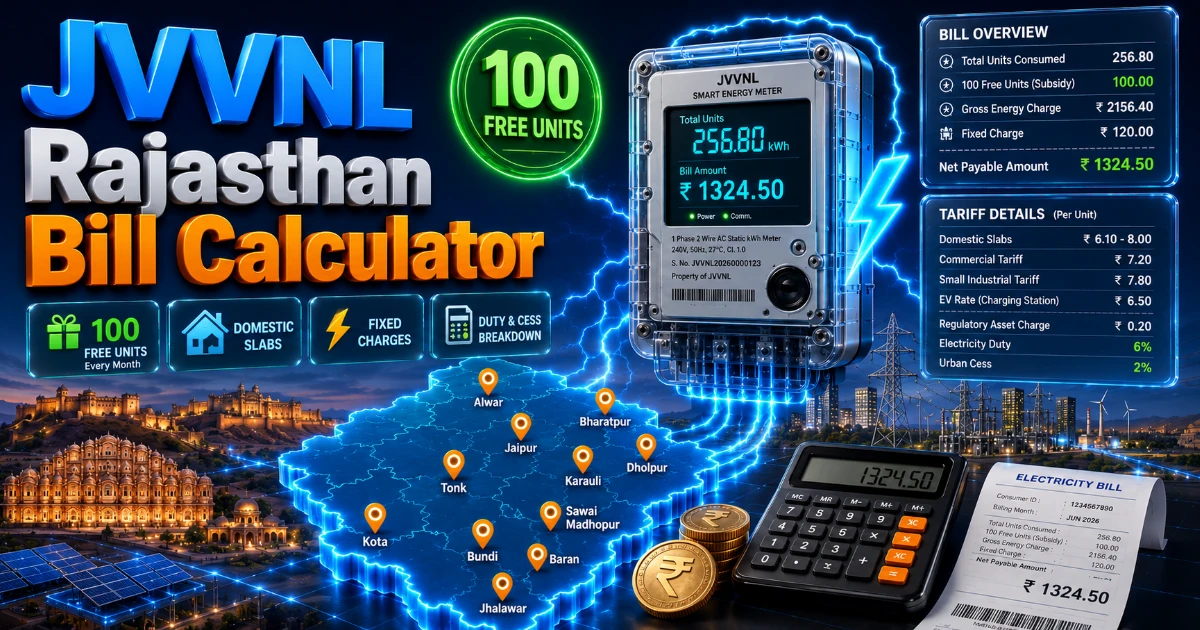JVVNL Electricity Tariff Rates 2026 (Latest Updated)