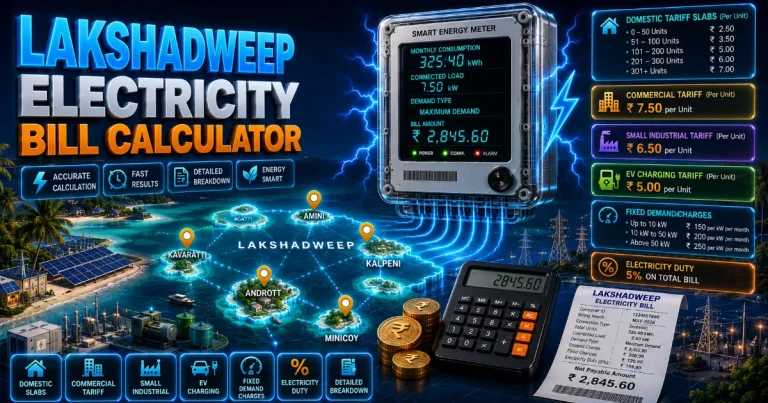 Lakshadweep Electricity Bill Calculator 2026 (Latest Updated)
