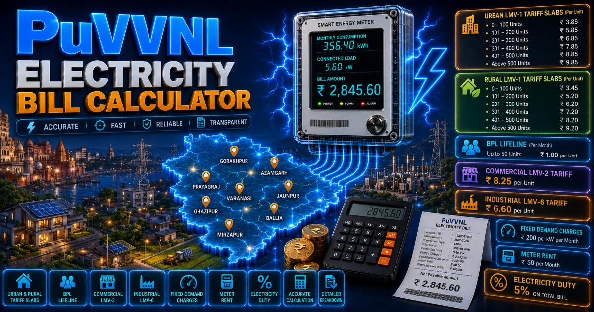 PuVVNL Electricity Tariff Rates 2026 (Latest Updated)