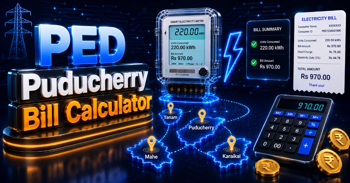 Puducherry Bill Calculator 2026 (Latest Updated)