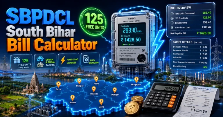 SBPDCL Bill Calculator 2026 (Latest Updated)