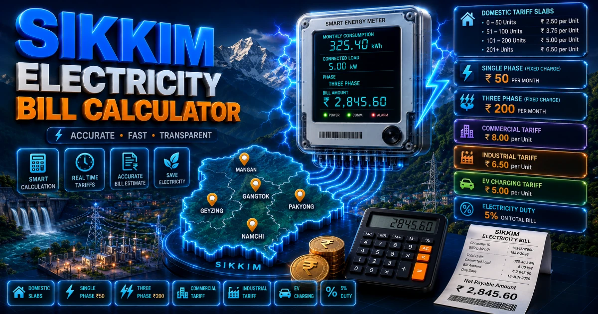 Sikkim Bill Calculator 2026 (Latest Updated)