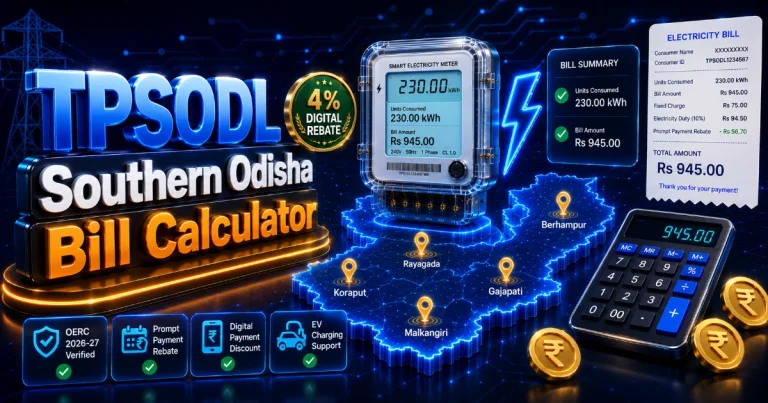 TPSODL Bill Calculator 2026 (Latest Updated)