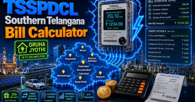 TGSPDCL Bill Calculator 2026 (Latest Updated)