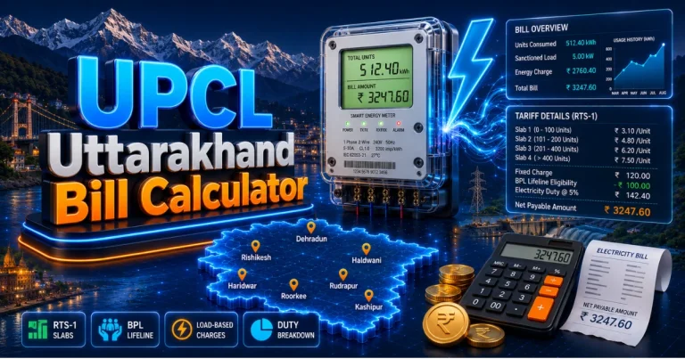 UPCL Bill Calculator 2026 (Latest Updated)