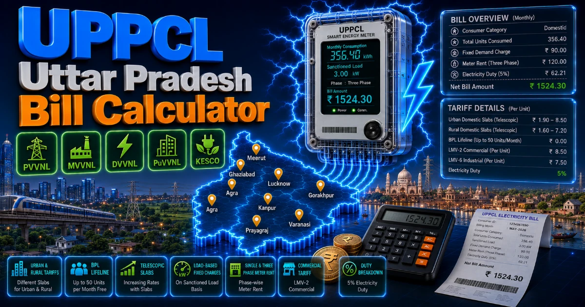 UPPCL Bill Calculator 2026 (Latest Updated)