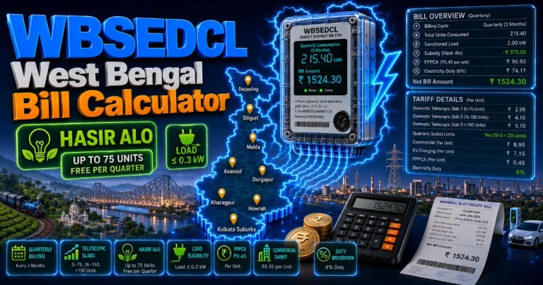 WBSEDCL Bill Calculator 2026 (Latest Updated)
